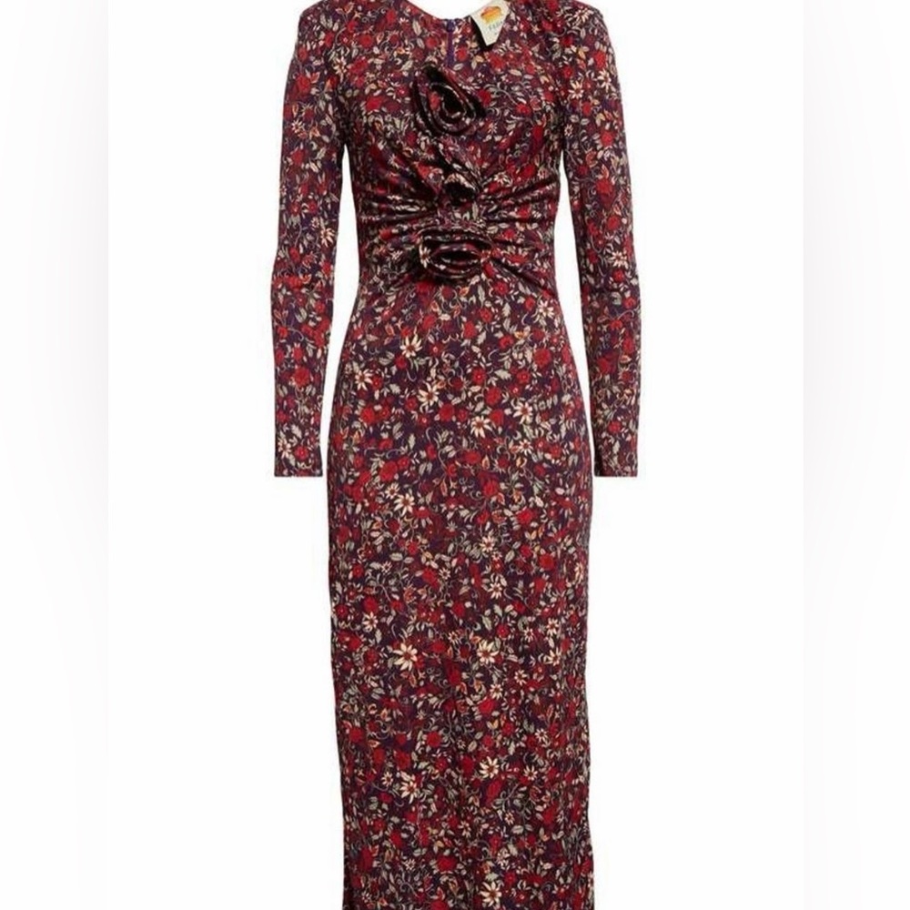 NWT FARM Rio Purple Chelsea Garden Flowers Knot Midi Maxi Dress Size S